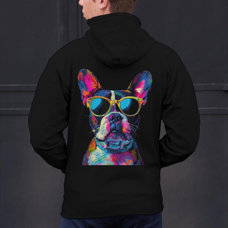 Boston Terrier Lovers Pop Art Boston Terrier Men's Hoodie Back Print, gift for family, gift for coworker