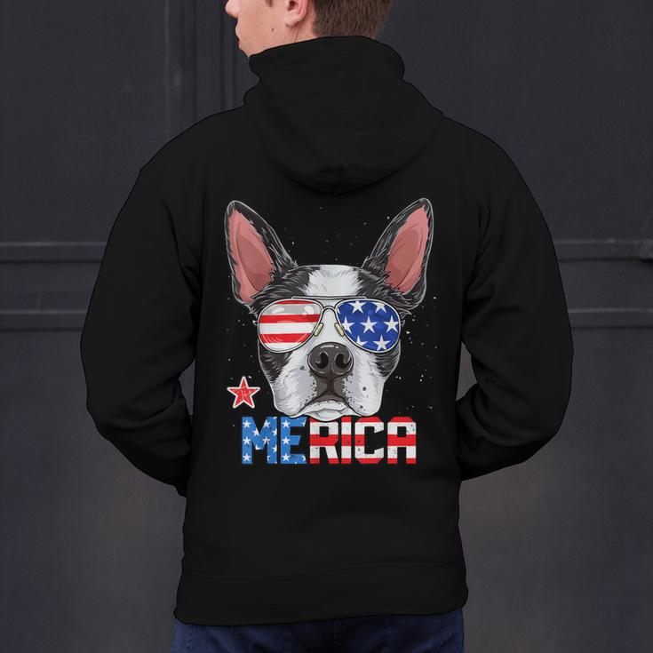 Boston Terrier Merica 4th Of July T Shirt Men Boys Dog Puppy Men's Hoodie Back Print, Boston Terrier 4th Of July Hoodies, gift for family, gift for coworker