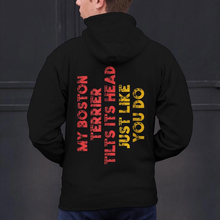 Boston Terrier Mom Dad Dog Lover Owner Women Men Men's Hoodie Back Print, Boston Terrier Mom Hoodies, Boston Terrier Dad Hoodies, gift for family, gift for coworker