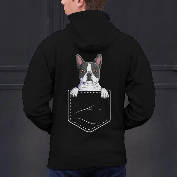 Boston Terrier In The Pocket Cute Boston Terrier Dog Lovers For Men Women Girls Kids Men's Hoodie Back Print, gift for family, gift for coworker