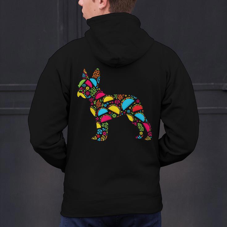 Boston Terrier Tacos Mexican Cinco De Mayo Taco Men's Hoodie Back Print, gift for family, gift for coworker