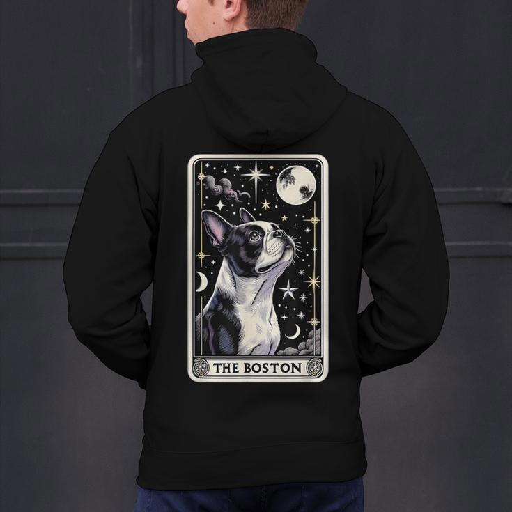 Boston Terrier Tarot Card Star With The Moon Men Women Kids Men's Hoodie Back Print, Boston Terrier Tarot Hoodies, gift for family, gift for coworker