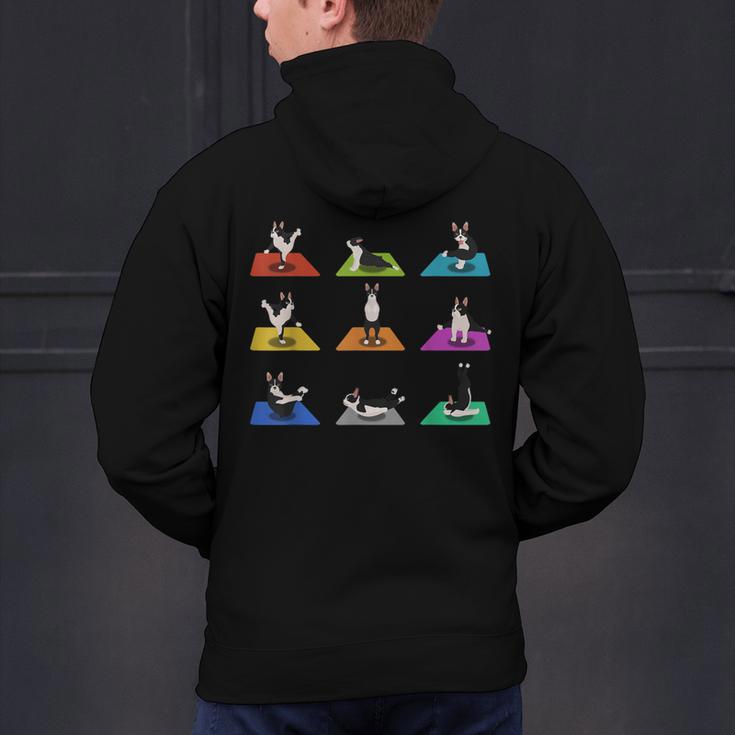 Boston Terriers Yoga Asana Pose And Meditation Men's Hoodie Back Print, gift for family, gift for coworker