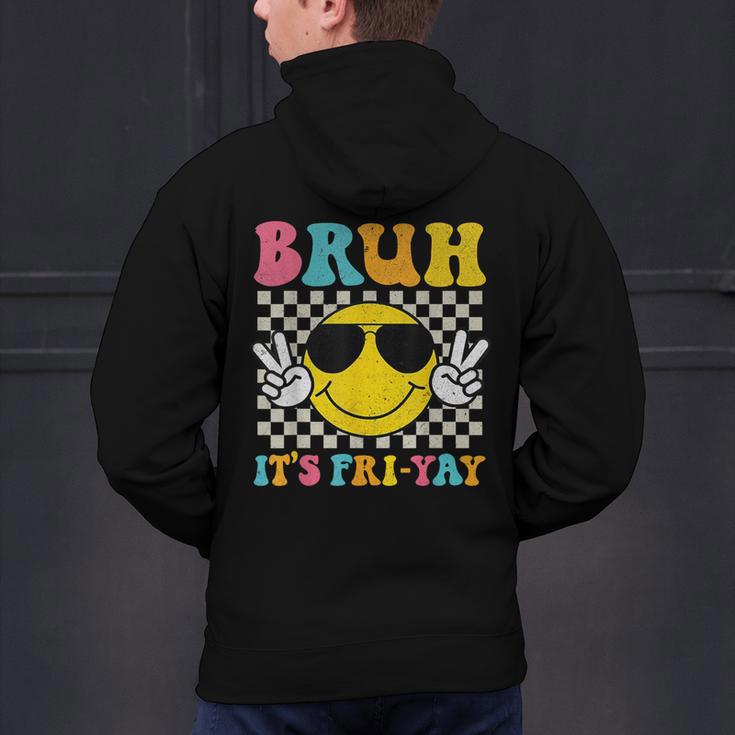 Bruh It's Fri-Yay Friday Weekend Smile Face Teacher Student Men's Hoodie Back Print, gift for family, gift for coworker Bruh It's Fri-Yay Friday Weekend Smile Face Teacher Student Men's Hoodie Back Print, gift for family, gift for coworker