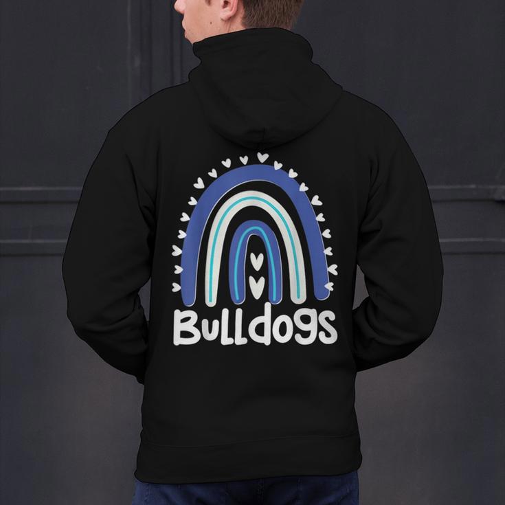 Bulldogs School Mascot Rainbow Teacher Lover Men's Hoodie Back Print, gift for family, gift for coworker Bulldogs School Mascot Rainbow Teacher Lover Men's Hoodie Back Print, gift for family, gift for coworker