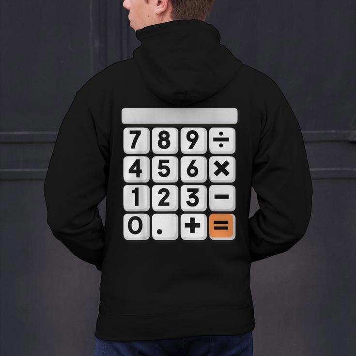 Calculator Easy Halloween Costume For Math Teacher Men's Hoodie Back Print, gift for family, gift for coworker