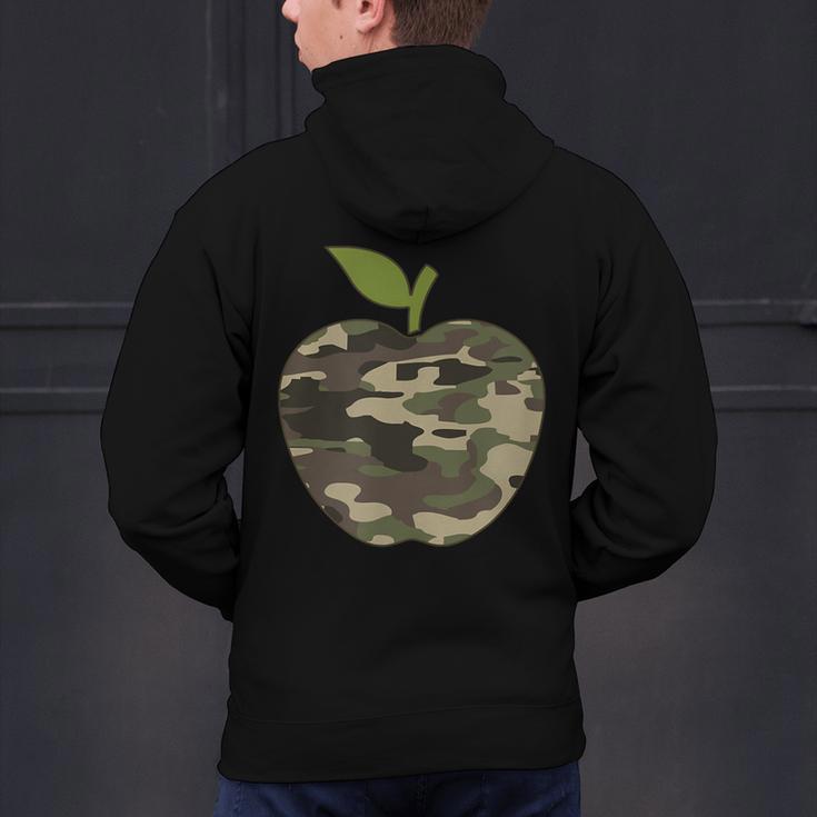 Camo Apple Camouflage Clothing School Student Camo Teacher Men Women Kids Men's Hoodie Back Print, gift for family, gift for coworker