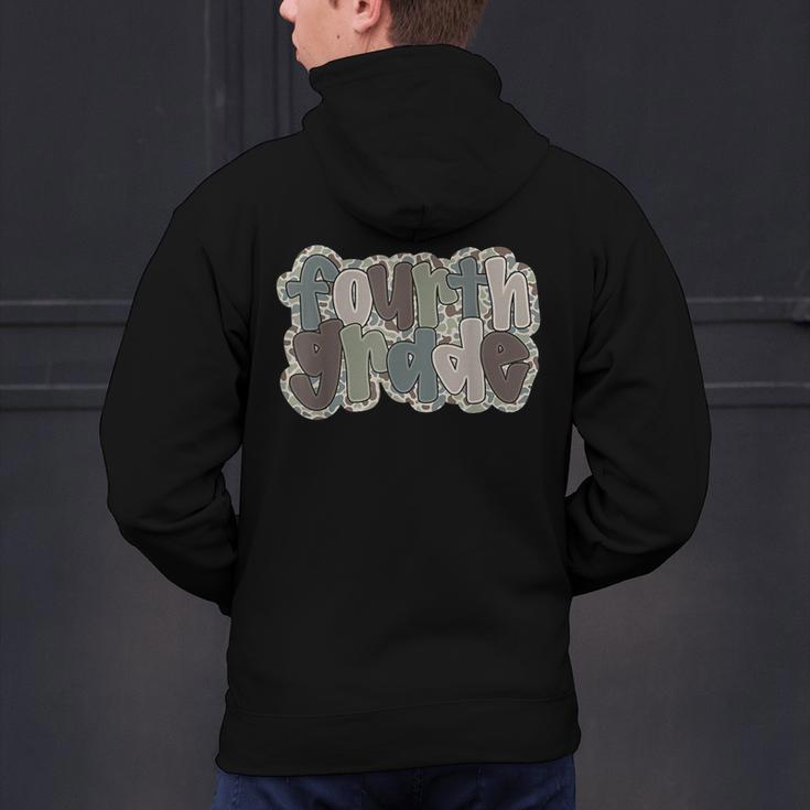 Camo Team 4th Grade Squad Back To School Teacher Kids Boys Men's Hoodie Back Print, 4th Grade Teacher Hoodies, gift for family, gift for coworker