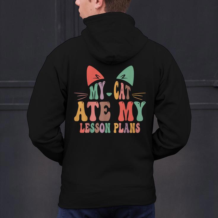 My Cat Ate My Lesson Plans Teacher Sarcastic Men's Hoodie Back Print, gift for family, gift for coworker My Cat Ate My Lesson Plans Teacher Sarcastic Men's Hoodie Back Print, gift for family, gift for coworker
