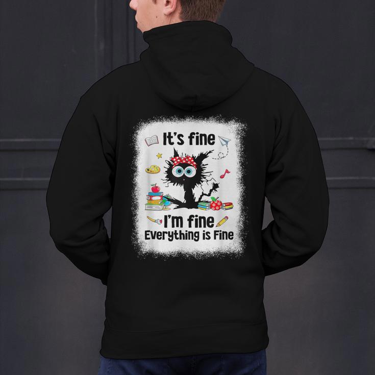 Cat It's Fine I'm Fine Everything Is Fine Teacher Life Men's Hoodie Back Print, gift for family, gift for coworker Cat It's Fine I'm Fine Everything Is Fine Teacher Life Men's Hoodie Back Print, gift for family, gift for coworker