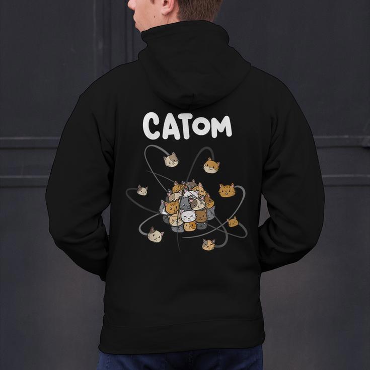 Catom Science Teacher Chemistry Lover Physics School Cat Men's Hoodie Back Print, Science Teacher Hoodies, gift for family, gift for coworker