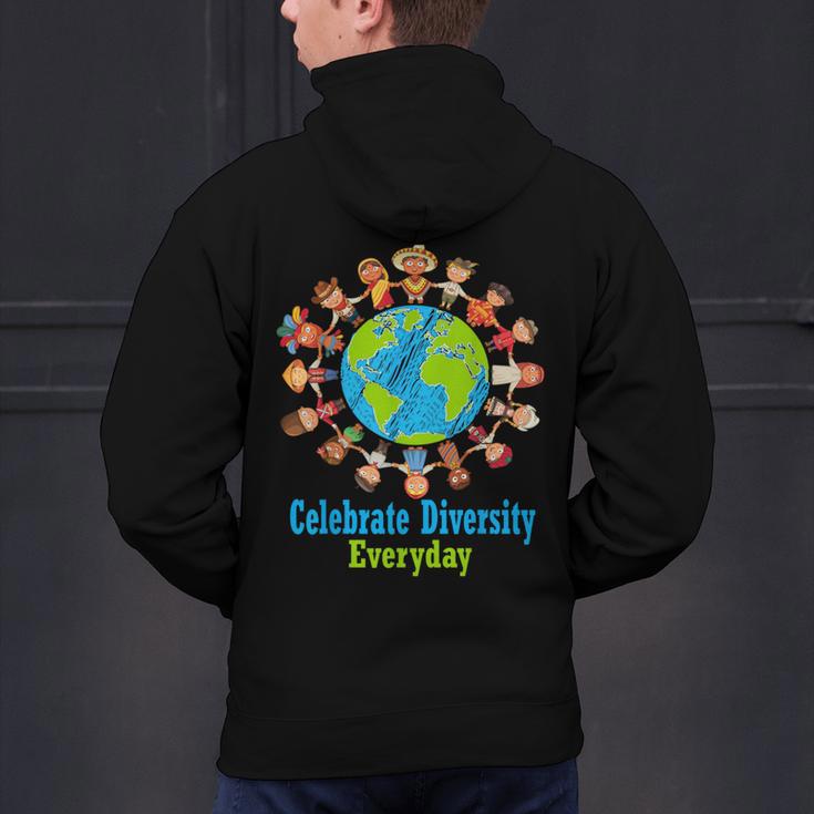 Celebrate Diversity Everyday Teachers & School Student Men's Hoodie Back Print, gift for family, gift for coworker Celebrate Diversity Everyday Teachers & School Student Men's Hoodie Back Print, gift for family, gift for coworker
