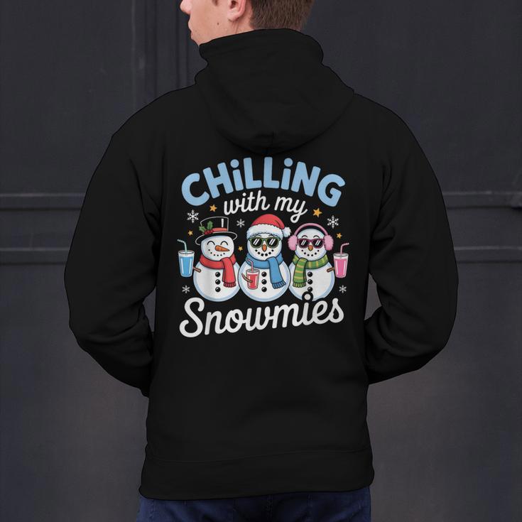Chillin With My Snowmie Women Christmas Snowman Teacher Snow Men's Hoodie Back Print, gift for family, gift for coworker Chillin With My Snowmie Women Christmas Snowman Teacher Snow Men's Hoodie Back Print, gift for family, gift for coworker