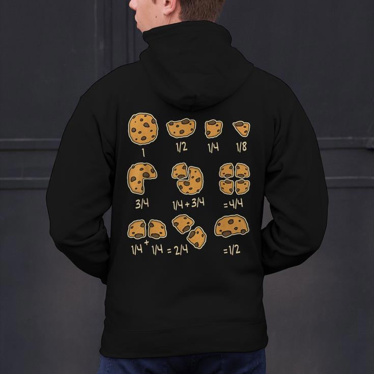 Chocolate Cookie Quick Math Fraction Math Teachers For Men Women Girls Kids Men's Hoodie Back Print, gift for family, gift for coworker