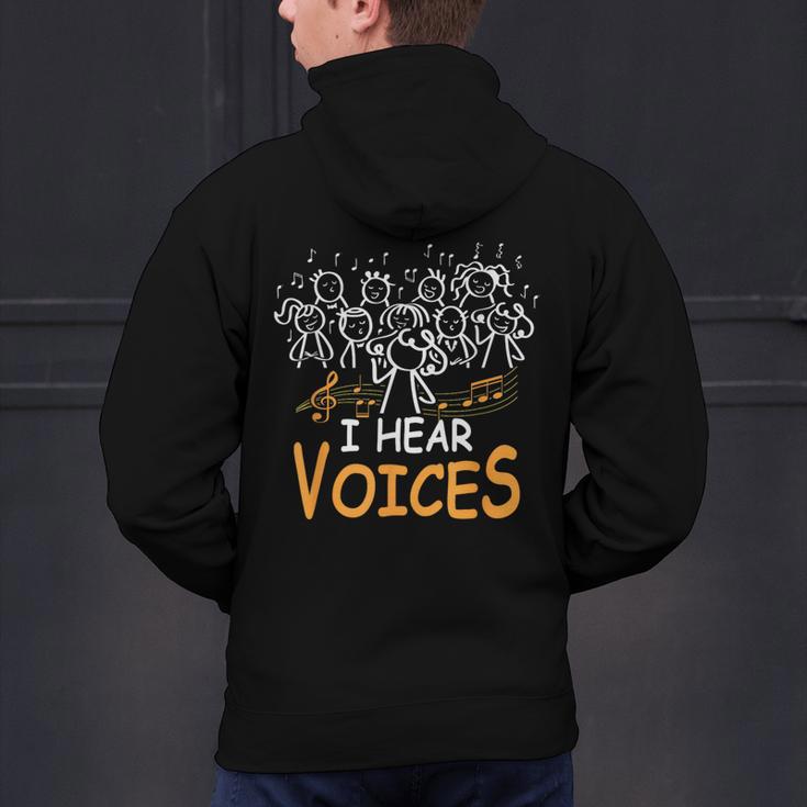 Choir Teacher I Hear Voices Chorister Church Choral Music Men's Hoodie Back Print, gift for family, gift for coworker