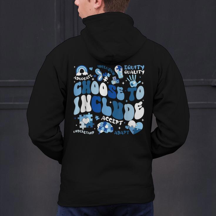 Choose To Include Inclusion Matters Autism Awareness Teacher Men's Hoodie Back Print, gift for family, gift for coworker