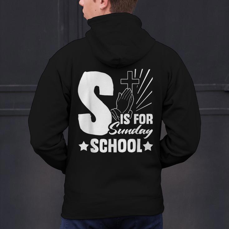Christian Teacher S Is For Sunday School Essentials Men's Hoodie Back Print, gift for family, gift for coworker Christian Teacher S Is For Sunday School Essentials Men's Hoodie Back Print, gift for family, gift for coworker