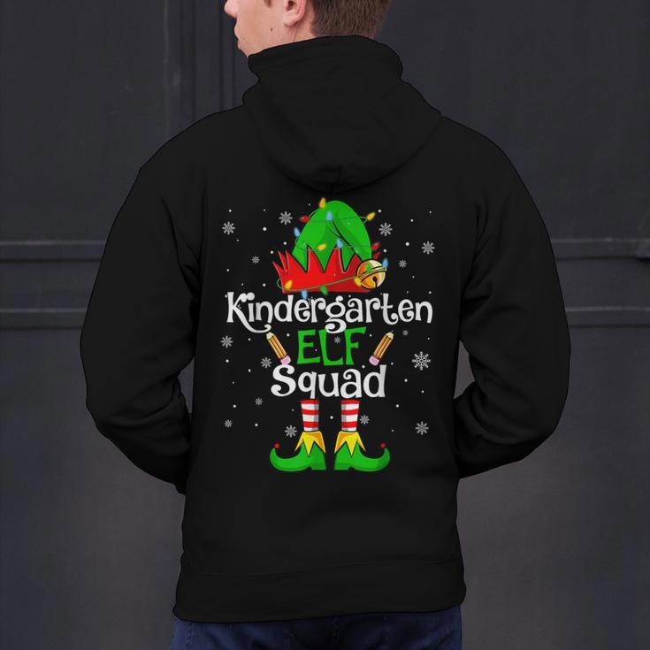 Christmas Kindergarten Elf Squad Teacher Student Men's Hoodie Back Print, gift for family, gift for coworker