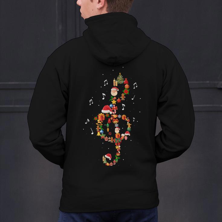 Christmas Musical Note Music Lover Teacher Sing Carols Jesus Men's Hoodie Back Print, gift for family, gift for coworker