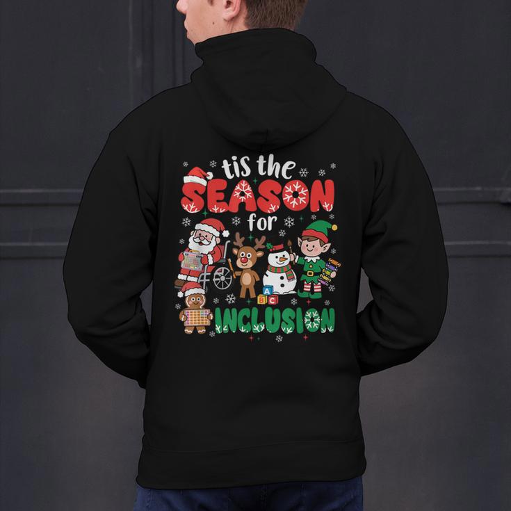 Christmas Sped Teacher Tis The Season For Inclusion Women Men's Hoodie Back Print, gift for family, gift for coworker