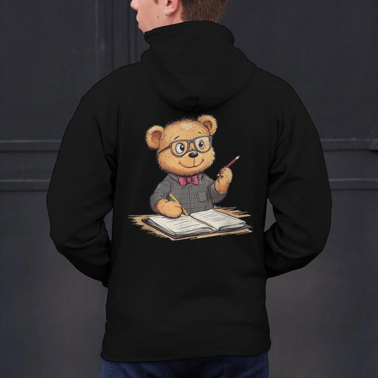 Classroom Fun With Teddy Bear Teacher Men's Hoodie Back Print, gift for family, gift for coworker