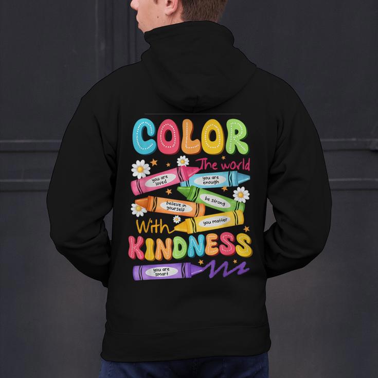 Color The World With Kindness Teachers Back To School Men's Hoodie Back Print, gift for family, gift for coworker Color The World With Kindness Teachers Back To School Men's Hoodie Back Print, gift for family, gift for coworker