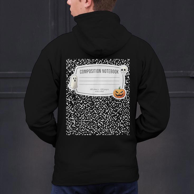Composition Notebook Costume Adult Halloween For Teacher Men's Hoodie Back Print, gift for family, gift for coworker