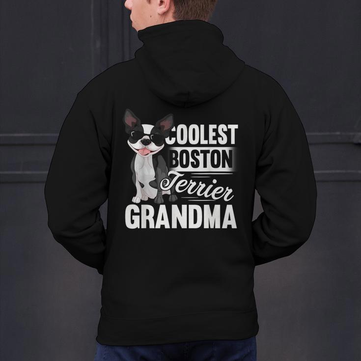 Coolest Boston Terrier Grandma Dog Men's Hoodie Back Print, gift for family, gift for coworker