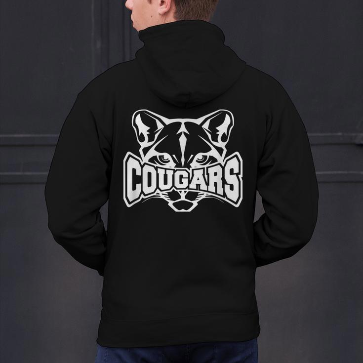 Cougars Teacher Student School Sports Fan Team Spirit Men's Hoodie Back Print, gift for family, gift for coworker