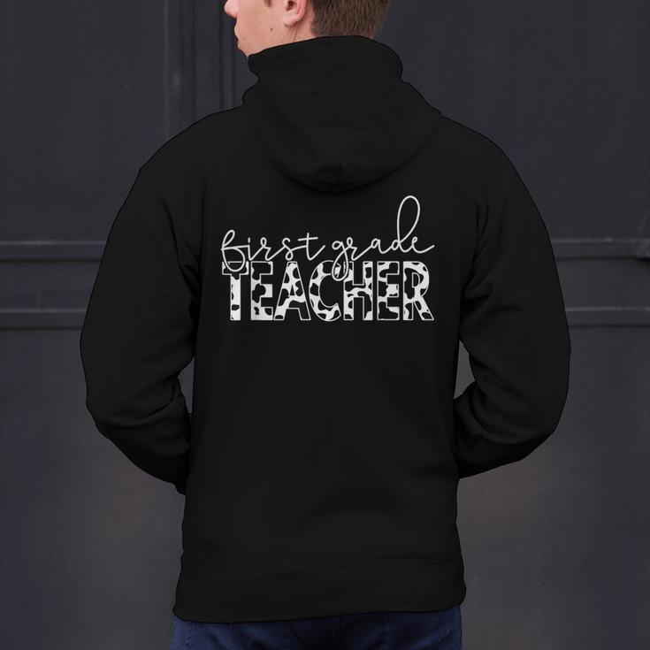 Cow Print For Elementary School First Grade Teachers Men's Hoodie Back Print, First Grade Teacher Hoodies, gift for family, gift for coworker Cow Print For Elementary School First Grade Teachers Men's Hoodie Back Print, First Grade Teacher Hoodies, gift for family, gift for coworker