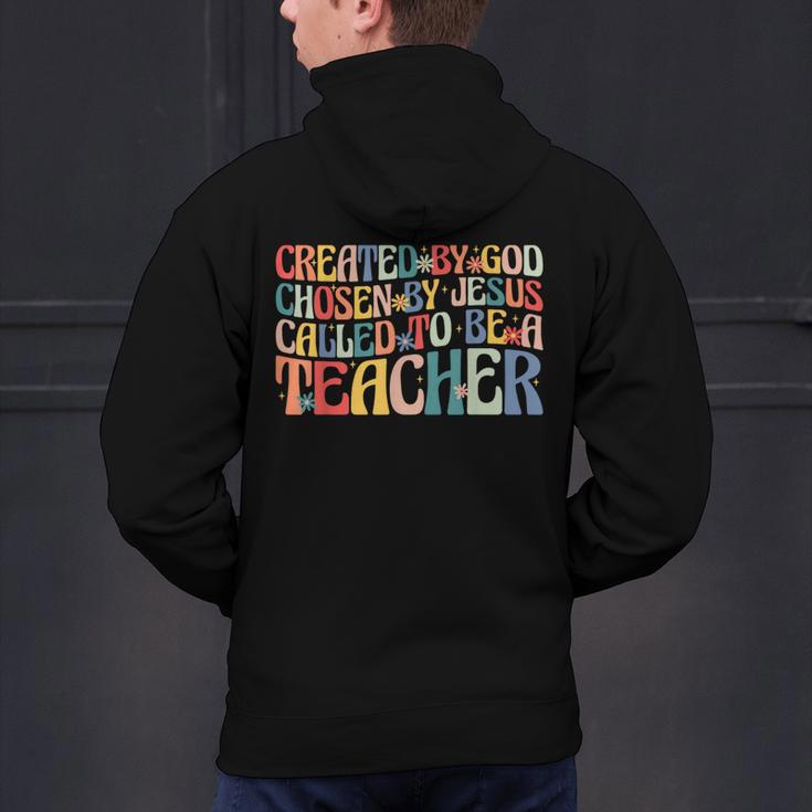 Created By God Chosen By Jesus Called To Be a Teacher Men's Hoodie Back Print, gift for family, gift for coworker Created By God Chosen By Jesus Called To Be a Teacher Men's Hoodie Back Print, gift for family, gift for coworker