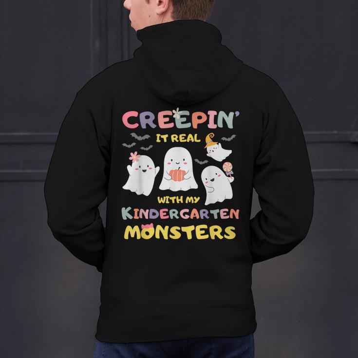 Creepin It Real With Kindergarten Monsters Halloween Teacher Men's Hoodie Back Print, gift for family, gift for coworker Creepin It Real With Kindergarten Monsters Halloween Teacher Men's Hoodie Back Print, gift for family, gift for coworker