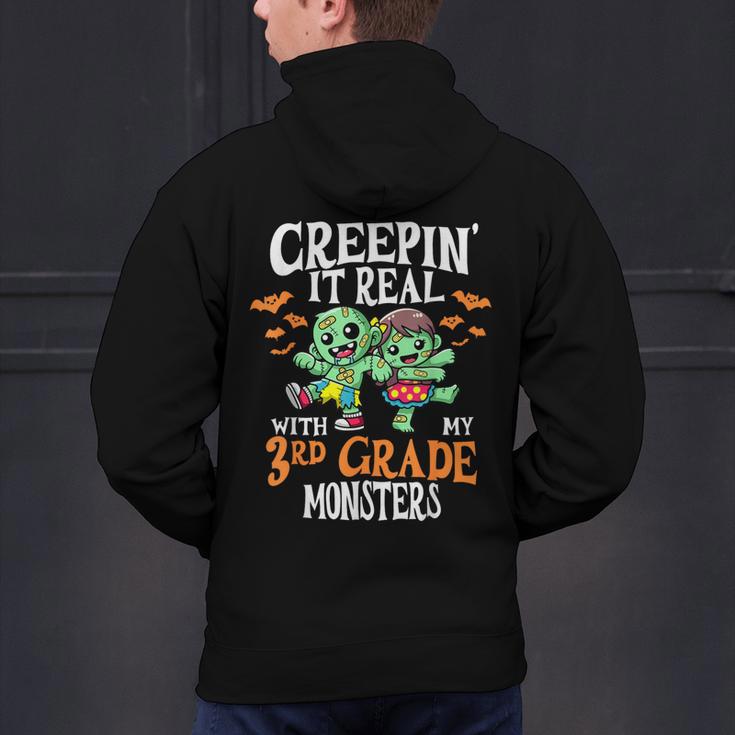 Creepin It Real Monster School 3rd Grade Teacher Halloween Men's Hoodie Back Print, gift for family, gift for coworker Creepin It Real Monster School 3rd Grade Teacher Halloween Men's Hoodie Back Print, gift for family, gift for coworker