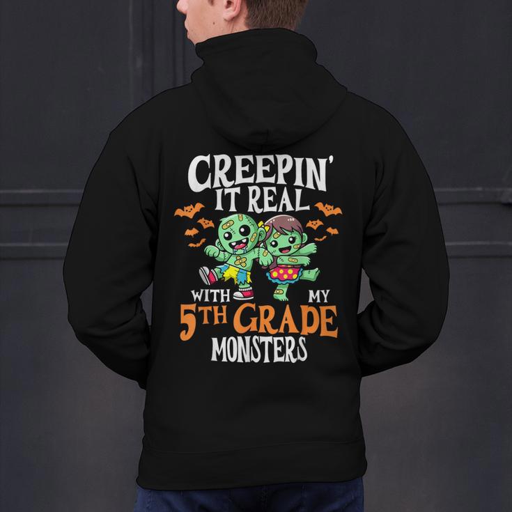 Creepin It Real Monster School 5th Grade Teacher Halloween Men's Hoodie Back Print, gift for family, gift for coworker Creepin It Real Monster School 5th Grade Teacher Halloween Men's Hoodie Back Print, gift for family, gift for coworker