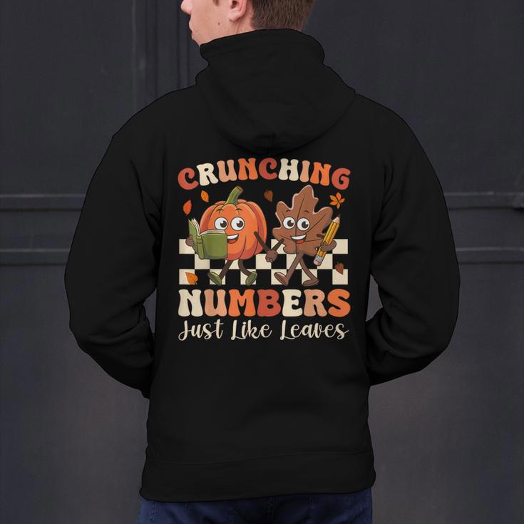Crunching Numbers Just Like Leaves Pumpkin Fall Teacher Men's Hoodie Back Print, gift for family, gift for coworker Crunching Numbers Just Like Leaves Pumpkin Fall Teacher Men's Hoodie Back Print, gift for family, gift for coworker