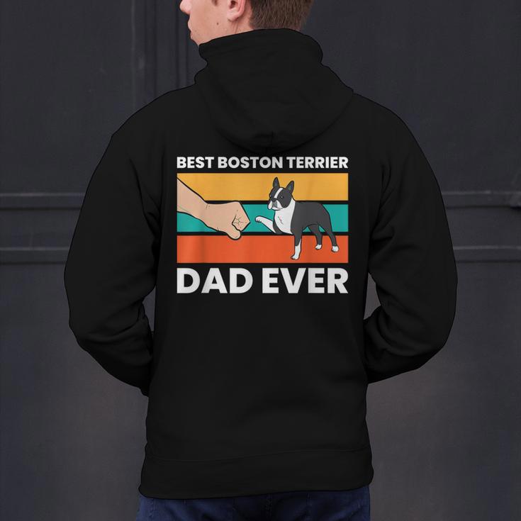 Cute Boston Terrier Best Boston Terrier Dad Ever Men's Hoodie Back Print, Boston Terrier Dad Hoodies, gift for family, gift for coworker