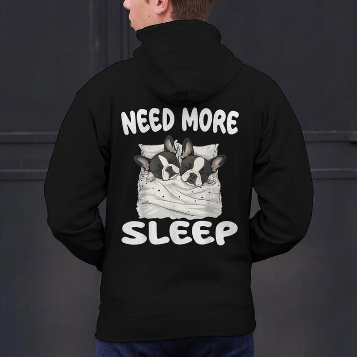 Cute Boston Terrier Need More Sleep Pajamas Nightgown Men's Hoodie Back Print, gift for family, gift for coworker