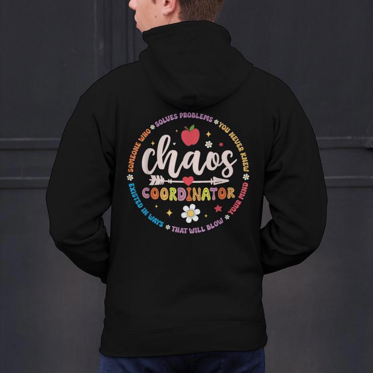 Cute Chaos Coordinator Teacher First Day Of School Men's Hoodie Back Print, gift for family, gift for coworker