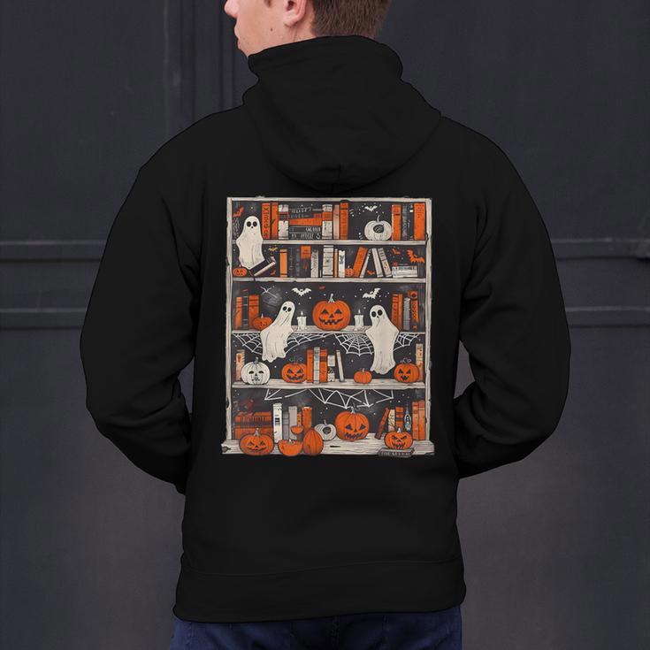 Cute Ghost Book Reading Books Lover Spooky Teacher Halloween Men's Hoodie Back Print, gift for family, gift for coworker