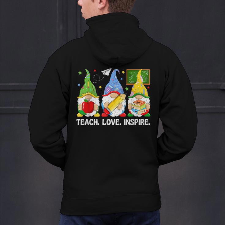 Cute Gnomes Teach Love And Inspire Back To School Teacher Men's Hoodie Back Print, gift for family, gift for coworker Cute Gnomes Teach Love And Inspire Back To School Teacher Men's Hoodie Back Print, gift for family, gift for coworker