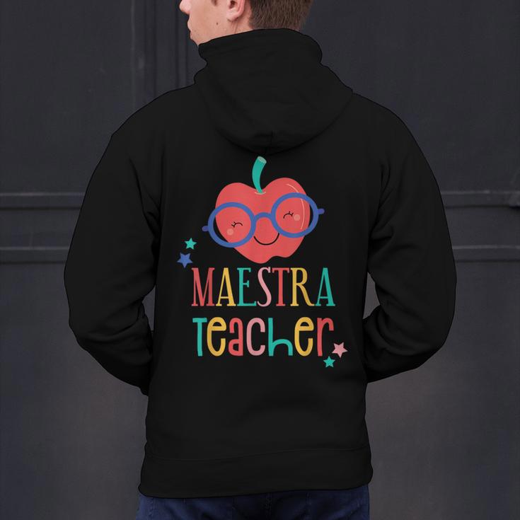 Cute Maestra Teacher Men's Hoodie Back Print, gift for family, gift for coworker