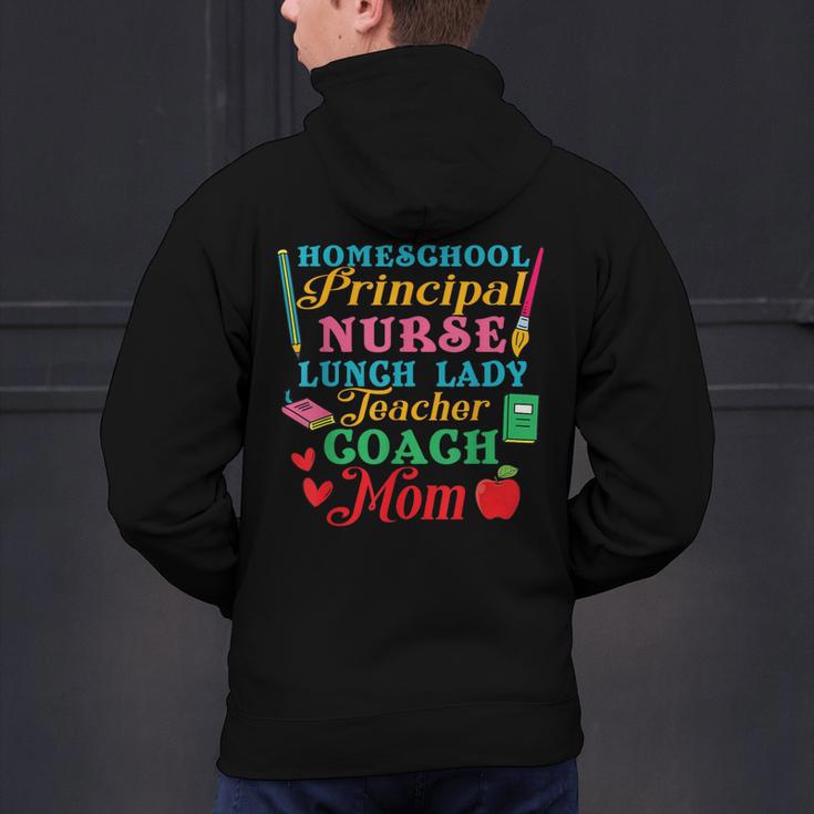 Cute Principal Nurse Lunch Lady Teacher Coach Homeschool Mom Men's Hoodie Back Print, gift for family, gift for coworker