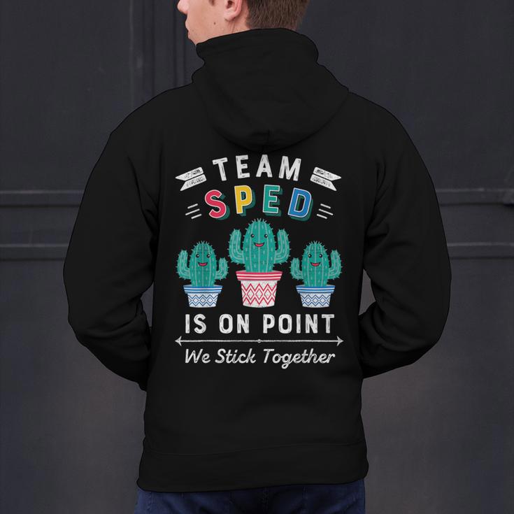 Cute SPED Teacher Special Education Cactus SPED Teacher Men's Hoodie Back Print, gift for family, gift for coworker
