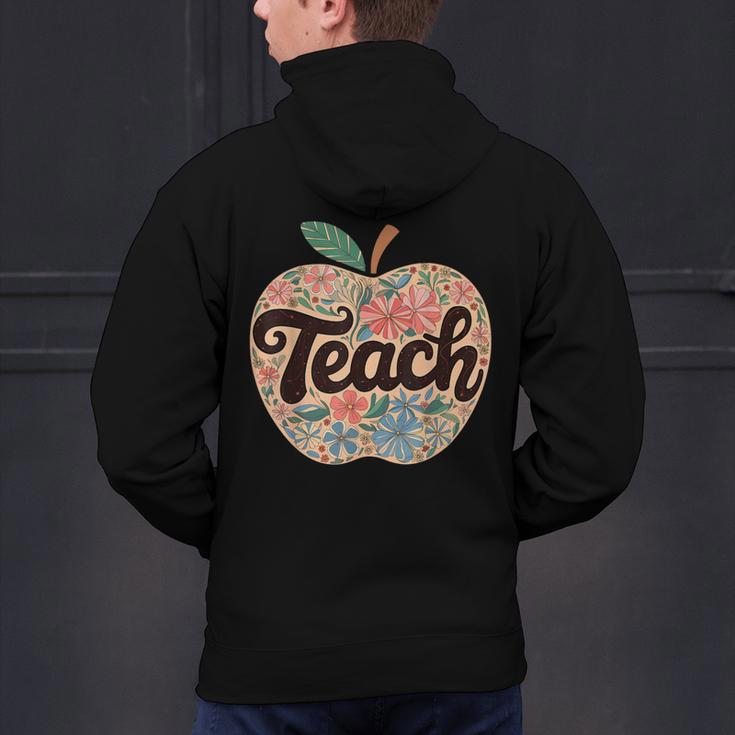 Cute Teacher With Apple Retro Teacher Kids Back To School Men's Hoodie Back Print, gift for family, gift for coworker Cute Teacher With Apple Retro Teacher Kids Back To School Men's Hoodie Back Print, gift for family, gift for coworker