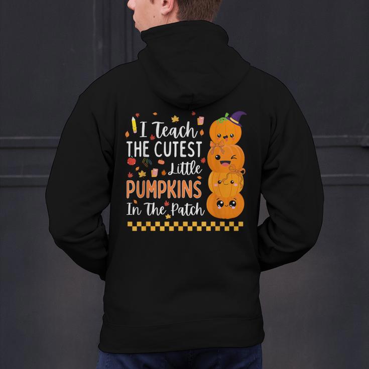 Cute Teacher Halloween For Women Men Teacher Pumpkin Men's Hoodie Back Print, gift for family, gift for coworker