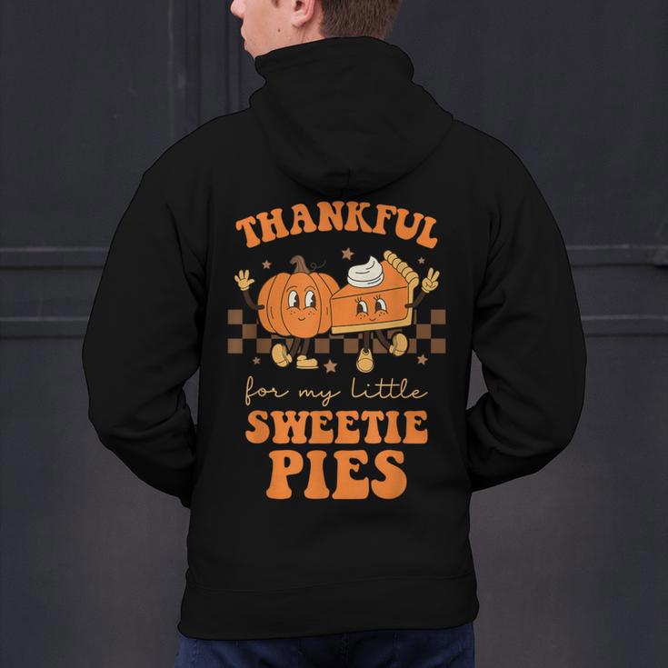 Cute Thanksgiving Teacher Thankful For My Sweetie Pies Mom Men's Hoodie Back Print, gift for family, gift for coworker