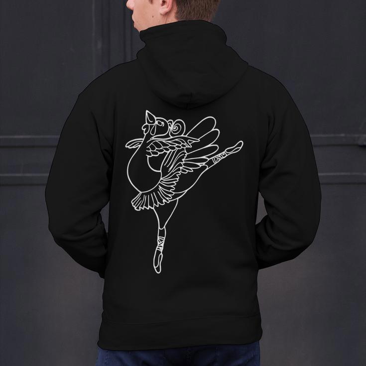 Dancing Turkey Happy Thanksgiving Day Ballet Dance Teacher Men's Hoodie Back Print, gift for family, gift for coworker