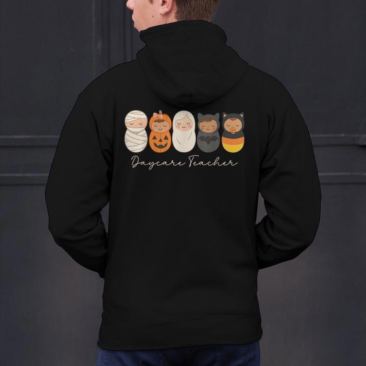 Daycare Teacher Halloween Infant Squad Spooky Childcare Fall Men's Hoodie Back Print, gift for family, gift for coworker