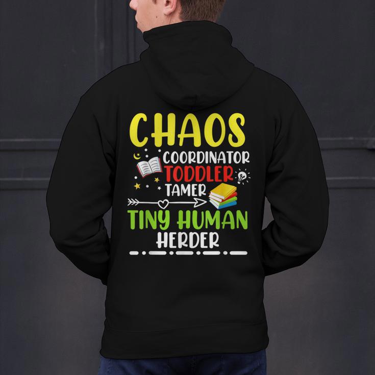Daycare Teacher School Chaos Coordinator Toddler Tamer For Men Women Kids Men's Hoodie Back Print, gift for family, gift for coworker Daycare Teacher School Chaos Coordinator Toddler Tamer For Men Women Kids Men's Hoodie Back Print, gift for family, gift for coworker