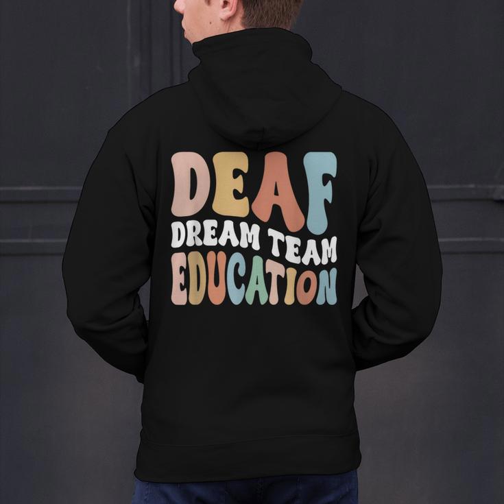 Deaf Dream Team Education Deaf Education Teacher Men's Hoodie Back Print, gift for family, gift for coworker